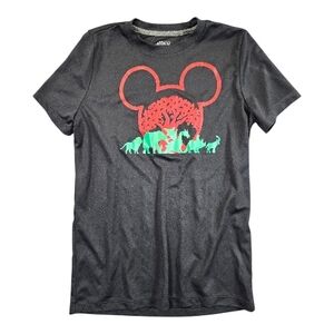 BCG Kids Black Tee with Red and Green Animal Print